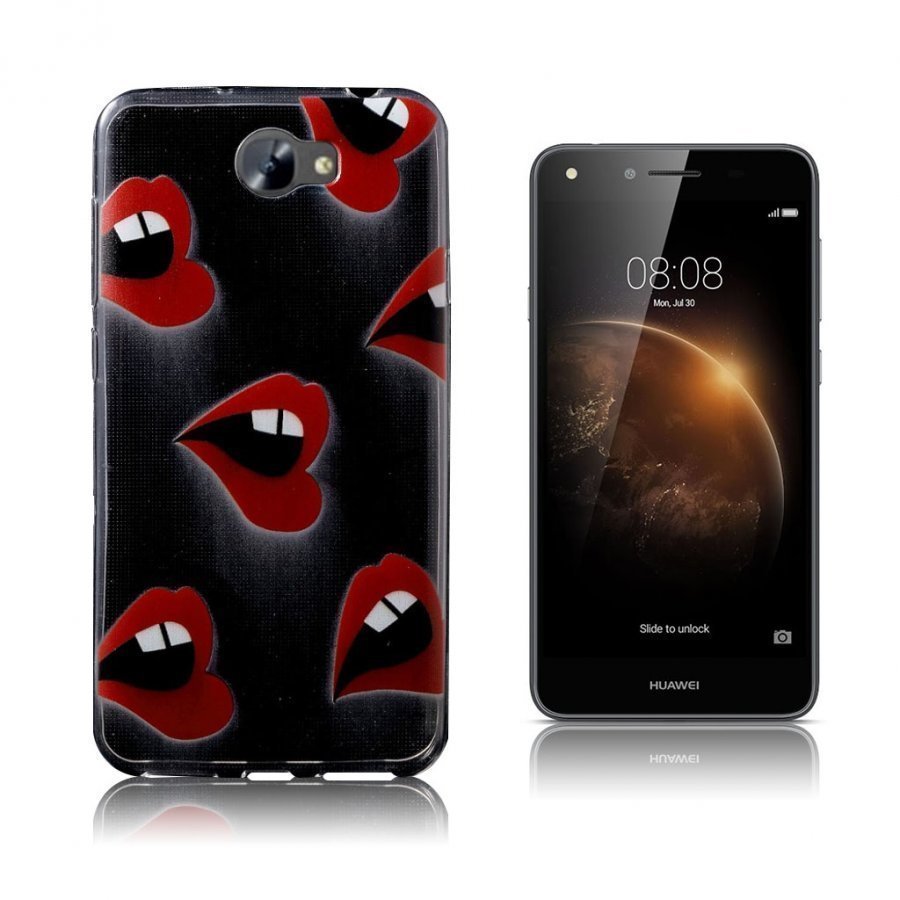 Huawei Y6ii Compact Joustava Kuvioitu Muovikuori Punaiset Huulet