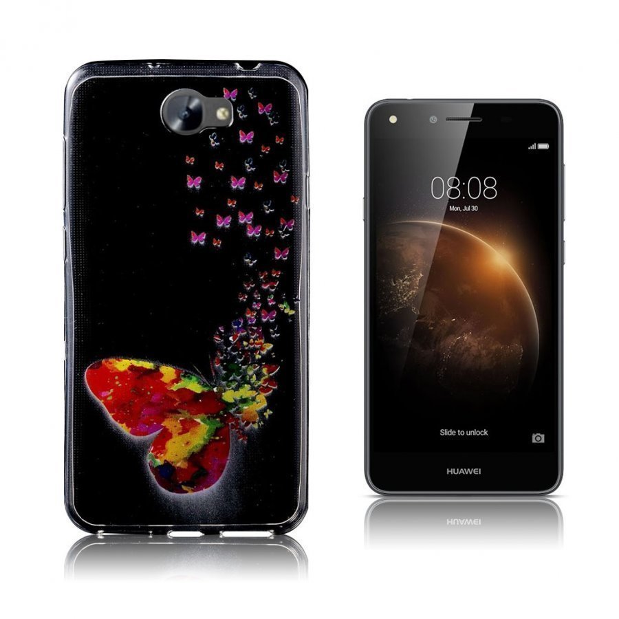 Huawei Y6ii Compact Joustava Kuvioitu Muovikuori Värikkäät Perhoset