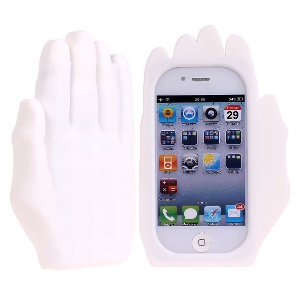 Human Hand Valkoinen Iphone 4 / 4s Silikonikuori