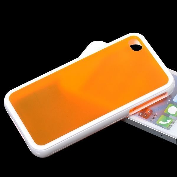 Hybrid Kova Tausta Pehmeät Reunukset Oranssi Iphone 4s Suojakuori