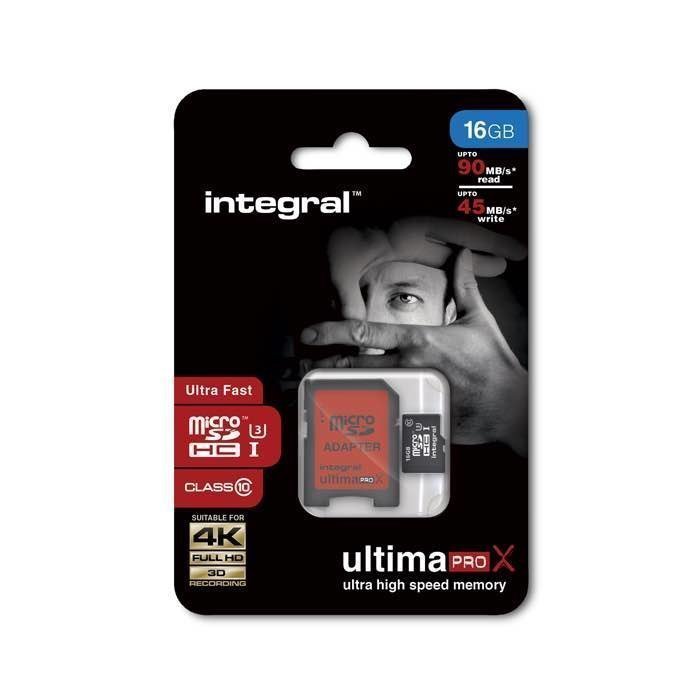 INTEGRAL micro SDHC Muistikortti 16 Gt Class 10 HC-I SD Adapterilla