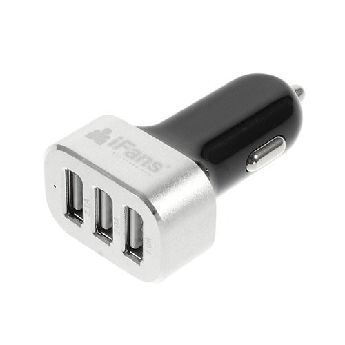 Ifans Hopea / Musta Usb Autolaturi Älypuhelimille Ja Tableteille Kolmella Ulostulolla