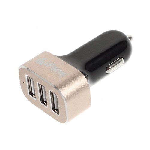 Ifans Musta / Samppanja Usb Autolaturi Älypuhelimille Ja Tableteille Kolmella Ulostulolla