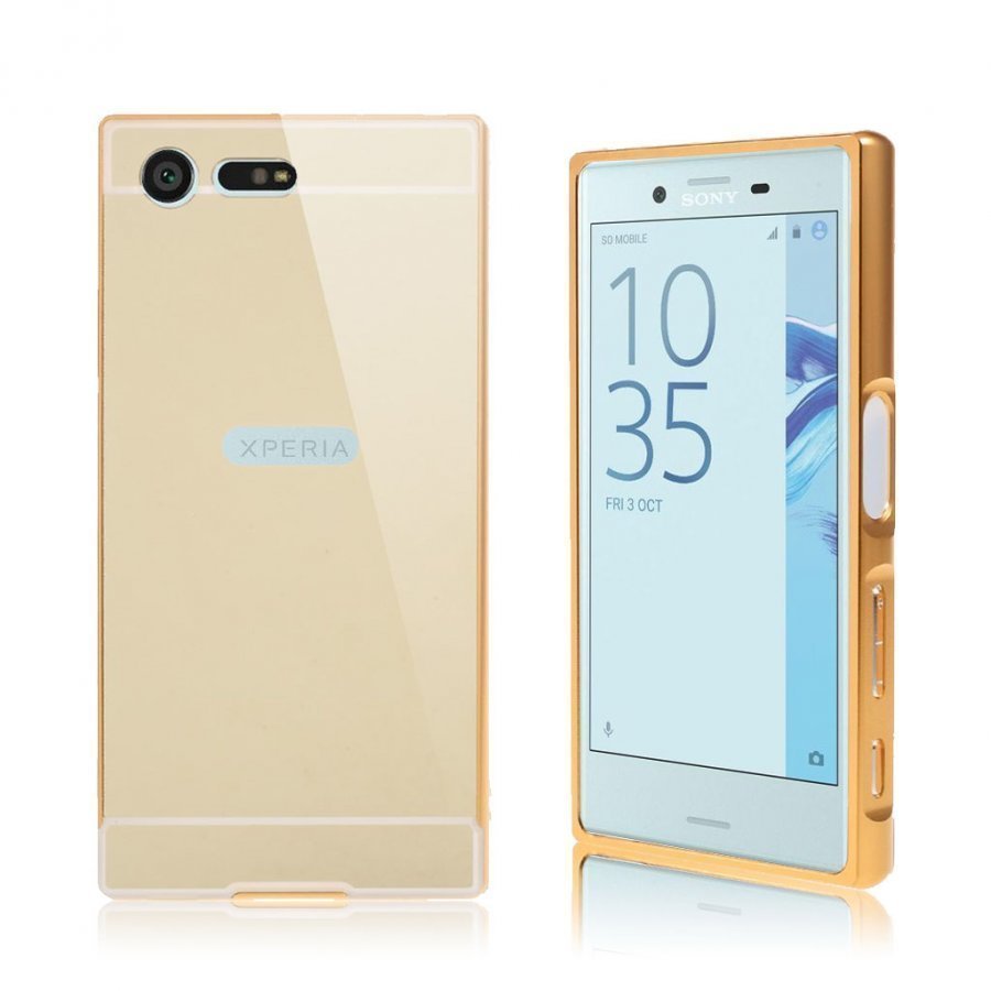 Ilrich Sony Xperia X Compact Liukuva Metallikuori Kulta