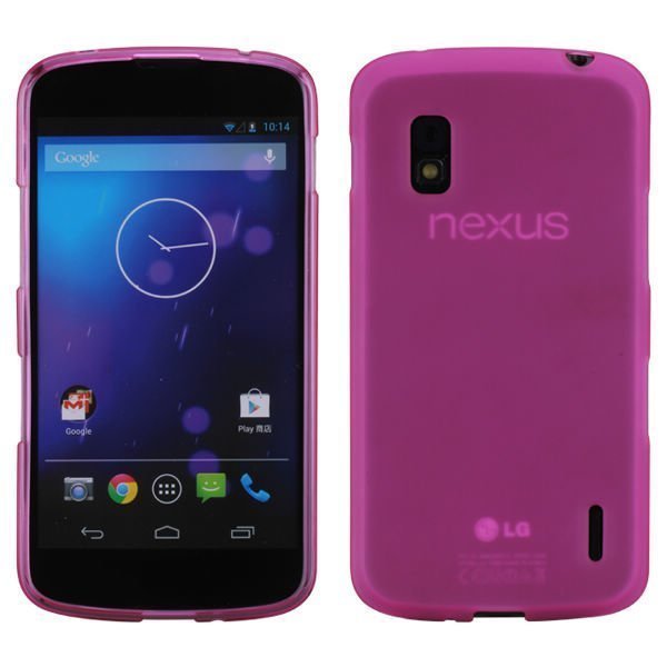 Impact Läpikuultava Pinkki Google Nexus 4 Suojakuori