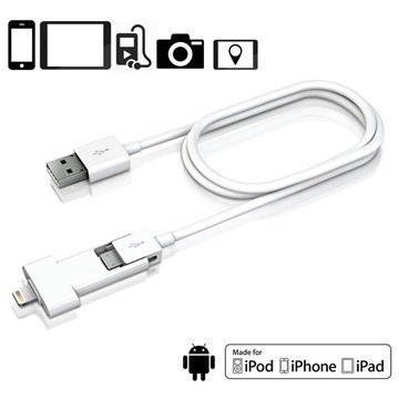 Innergie MagiCable Duo USB 2.0 / Lightning / Micro USB-kaapeli 79cm Valkoinen