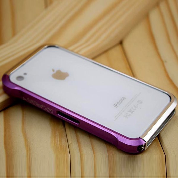 Iphone 4 Alumiininen Suojakehys Hiilikuitu Takakuorella Pinkki Hopea
