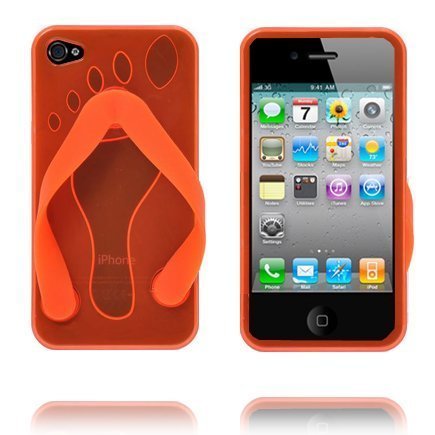 Iphone 4 Sandaali Oranssi Iphone 4 Silikonikuori