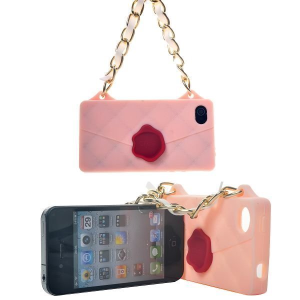 Iphone 4s Puhelinlaukku Bling Bling Ketjulla Pinkki