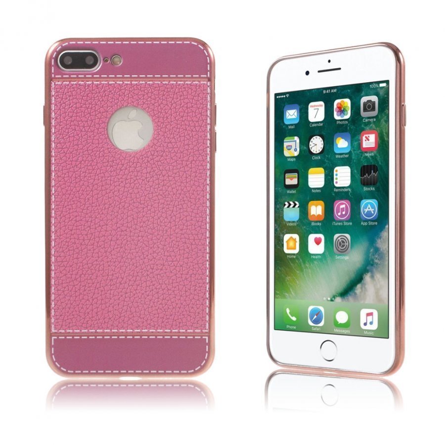 Isaksson Iphone 7 Plus Joustava Keinonahka Kuori Pinkki