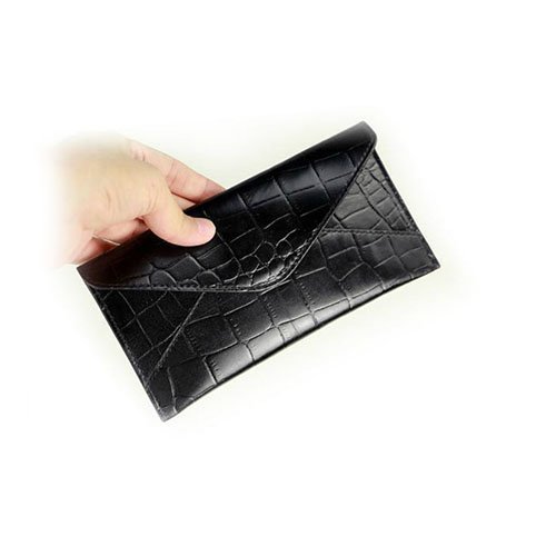 J.M.Show Genuine Crocodile Leather Envelop Case For Iphone 6s Plus Black