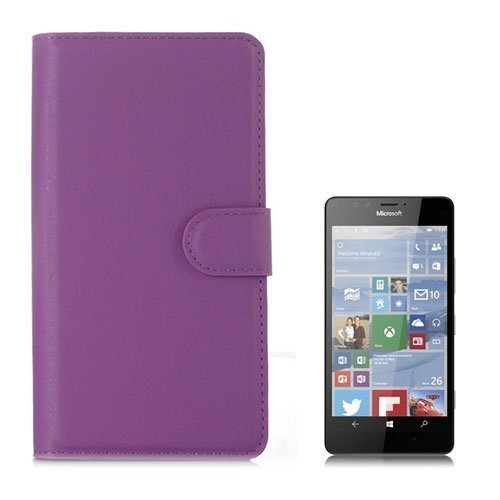 Jensen Microsoft Lumia 950 Nahkakotelo Standillä Violetti