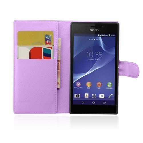 Jensen Sony Xperia M2 Aqua Nahkakotelo Violetti