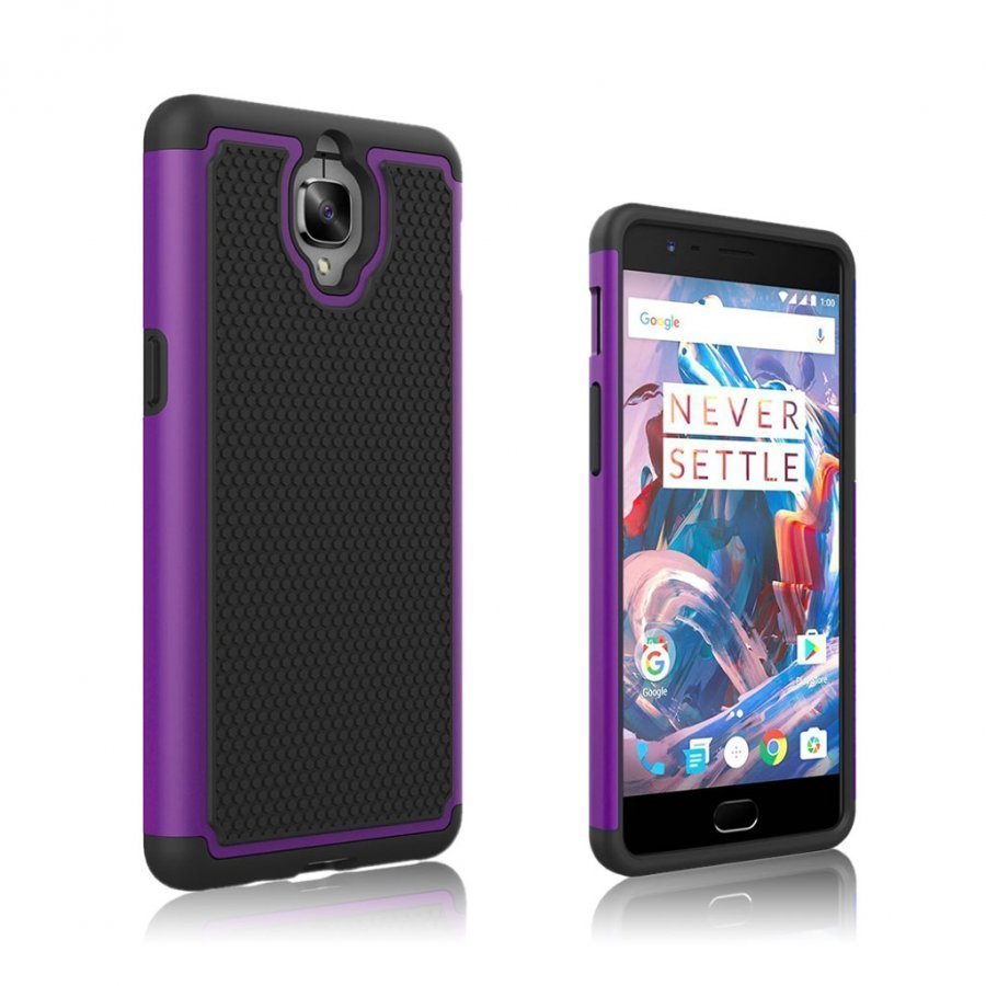 Jernside Oneplus 3 Jalkapallo Kuvioinen Hybridi Kuori Violetti