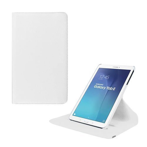 Jessen Samsung Galaxy Tab E 9.6 Nahkakotelo Kääntyvällä Standillä Valkoinen