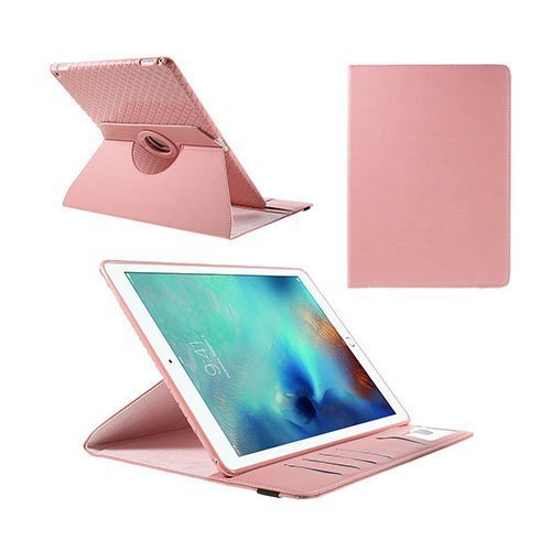 Jessen Vaalea Pinkki Ipad Pro 12.9 Irrotettava Kääntyvä Nahkakotelo Standillä