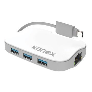 Kanex C-tyypin 3-liitäntäinen USB & Gigabitin Ethernet-sovitin â" Valkoinen