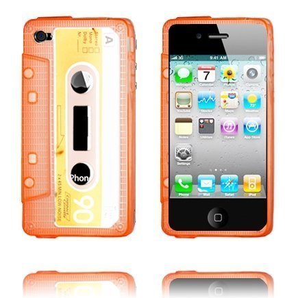 Kasetti Suojakuori Semi-Läpikuultava Oranssi Iphone 4 Silikonikuori