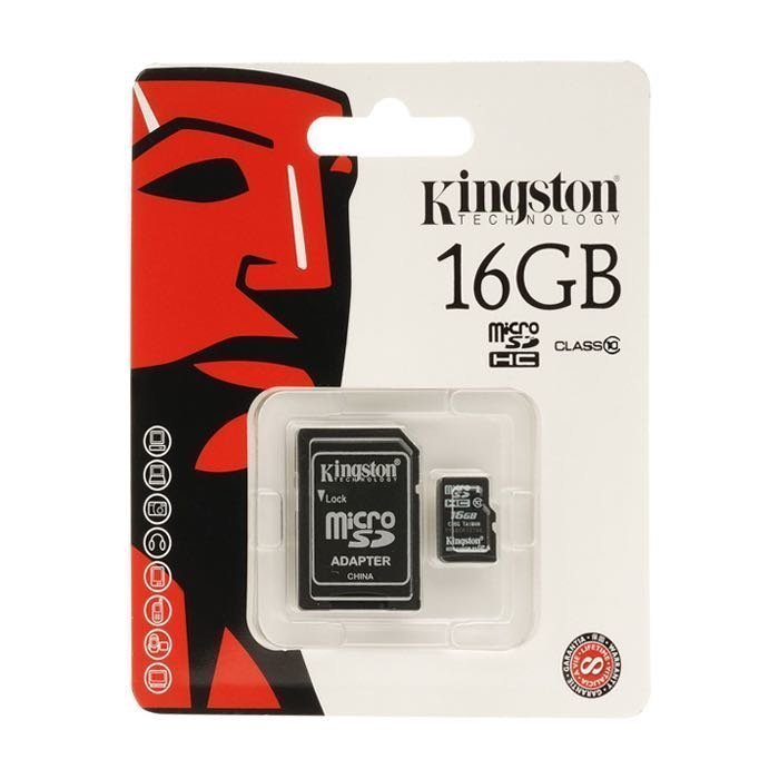 Kingston 16GB microSDHC Class 10 UHS-I 45MB/s lukunopeus SD sovitin