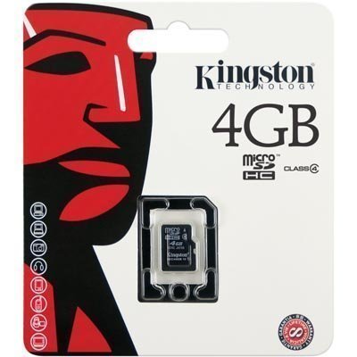 Kingston 4GB microSDHC Class 4 Flash Card Single Pack