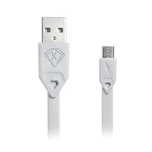 Kingxbar 1 Metrin Litteä Mikro Usb Data Ja Latauskaapeli Harmaa