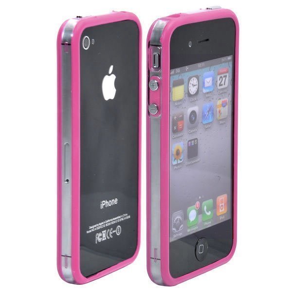 Kirkas Reunus Bumper Pinkki Iphone 4 / 4s Bumper Suojakehys