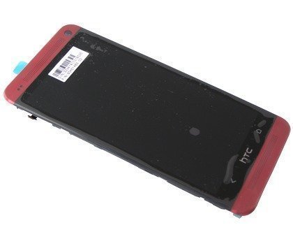 Kosketuspaneeli and LCD Näyttö HTC One M7 red Alkuperäinen