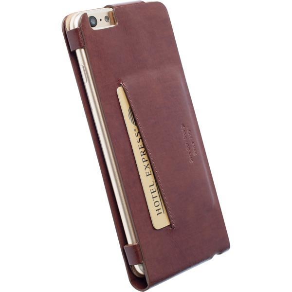 Krusell Kalmar Wallet Case nahkasuojus iPhone 6 Plus Ruskea