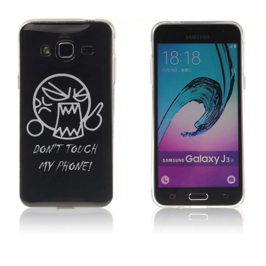Krøyer Imd Samsung Galaxy J3 2016 Joustava Kuori Vihainen Ilme Ja Varoitus