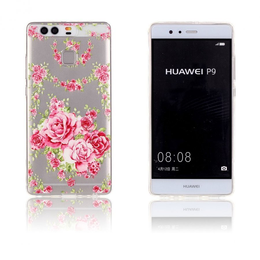 Krøyer Suojaava Tpu Kuori Huawei P9 Puhelimelle Kukkivat Kukat