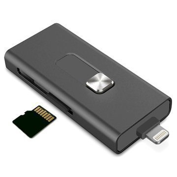 Ksix iMemory Muistilaajennus MicroSD-kortinlukijalla Lightning / USB iPhone iPod iPad