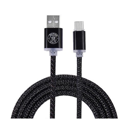 Kudottu Usb Tyyppi-C Lataus Siirto Kaapeli Älypuhelimille Musta