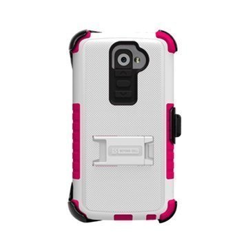 LG G2 Beyond Cell Tri Shield Combo Kotelo Valkoinen / Kuuma Pinkki