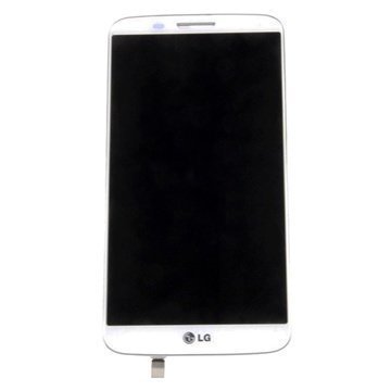 LG G2 Etukuori & LCD Näyttö Valkoinen