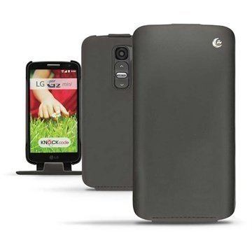 LG G2 Mini Noreve Tradition Läpällinen Nahkakotelo Antrasiitti