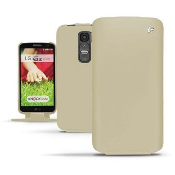 LG G2 Mini Noreve Tradition Läpällinen Nahkakotelo Beige