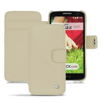 LG G2 mini Noreve Tradition B Wallet Nahkakotelo Norsunluun Värinen