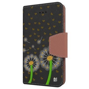 LG G3 Beyond Cell Infolio Design Nahkainen Lompakkokotelo Voikukkarakkaus