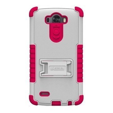 LG G3 Beyond Cell Tri Shield Case White / Hot Pink