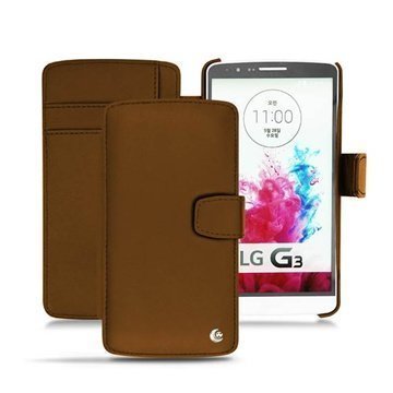 LG G3 Noreve Tradition B Lompakkomallinen Nahkakotelo Hiekanruskea Vintage