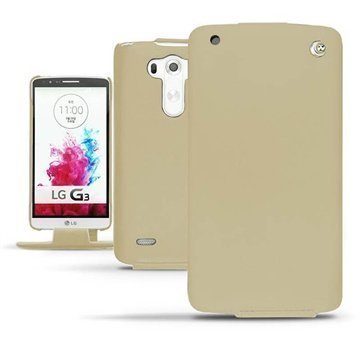 LG G3 Noreve Tradition Läpällinen Nahkakotelo Beige