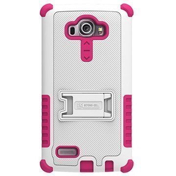 LG G4 Beyond Cell Tri Shield Hybridikotelo Valkoinen / Kuuma Pinkki