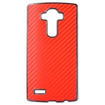 LG G4 Kova Suojakuori Hiilikuitu Punainen
