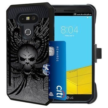 LG G5 Beyond Cell Rugged Kombo Shell Case Wing Skull