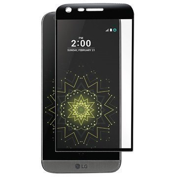 LG G5 Panzer Full-Fit Näytönsuoja Karkaistu Lasi Musta