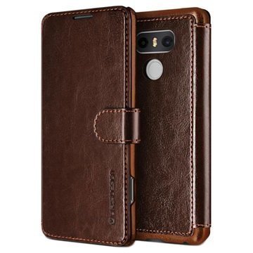 LG G6 VRS Design Dandy Layered Wallet Case Dark Brown / Brown