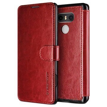 LG G6 VRS Design Dandy Layered Wallet Case Wine Red / Black