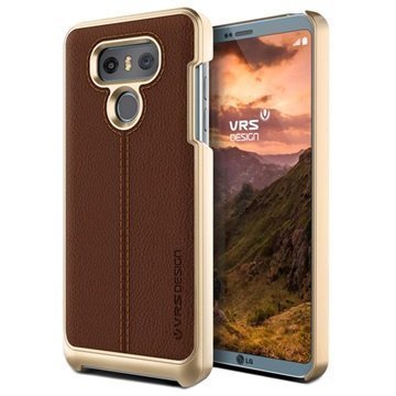 LG G6 VRS Design Simpli Mod Leather Case Brown