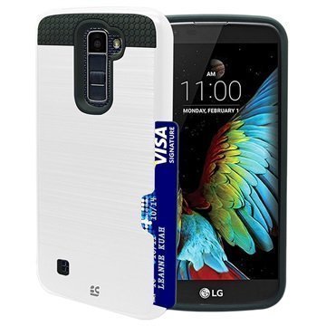 LG K10 Beyond Cell Rugged Shell Case White / Black