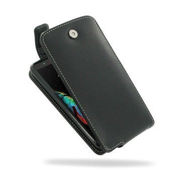 LG K10 PDair Deluxe Nahkainen Läppäkotelo Musta